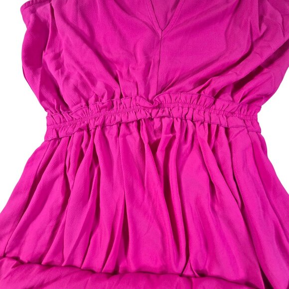 Staccato Hot Pink Sleeveless Maxi Dress  Womens Small Ruffled Hem Elastic Waist - Picture 5 of 9